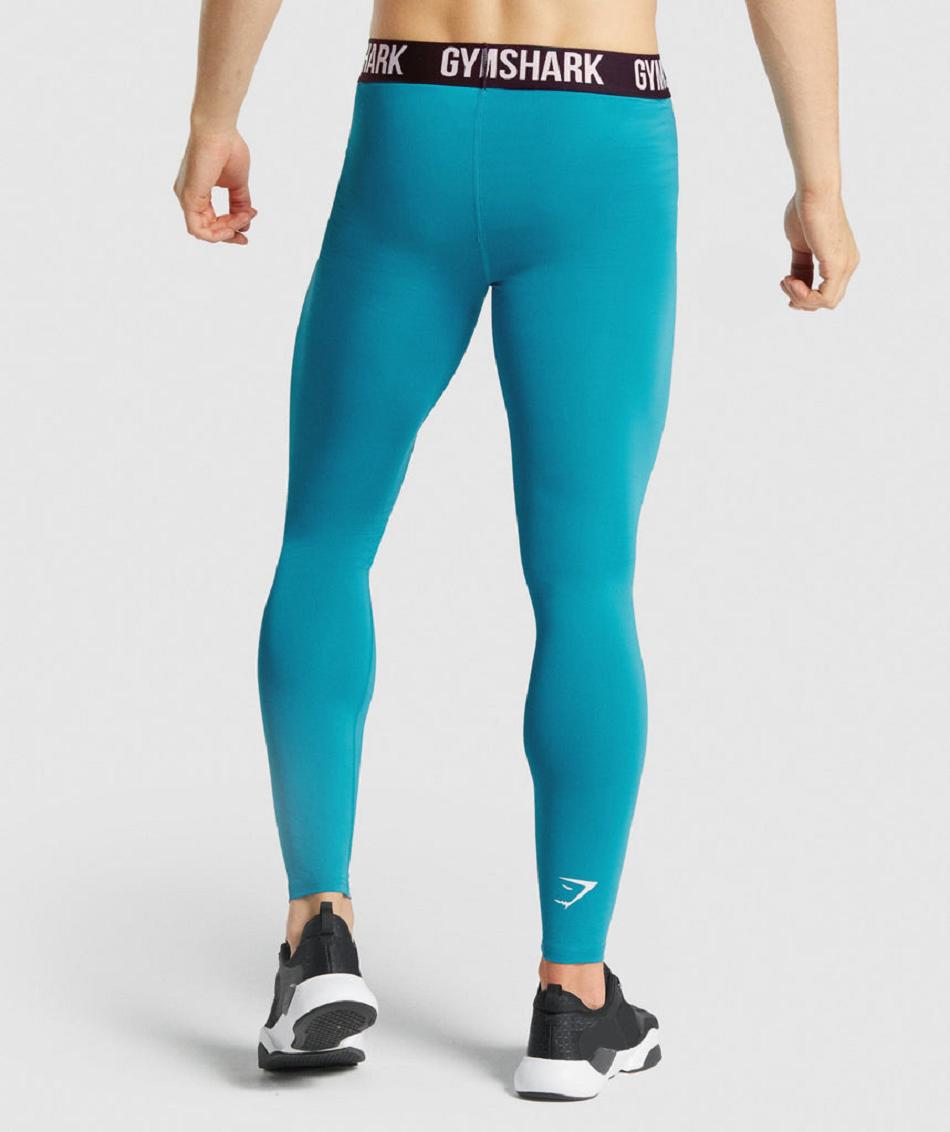 Legginsy Męskie Gymshark Element Baselayer Niebieskie | PL 4088LIS